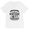 Genuine Premium Vintage 1977 Classic Perfectly Aged Limited Edition V-Neck Tee