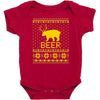ugly sweater party beer bear funny Baby Bodysuit
