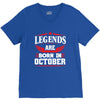 Legends Are Born In October V-Neck Tee