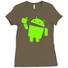 android eats apple Ladies Fitted T-Shirt