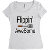 flippin awesome cooking greeting Women's Triblend Scoop T-shirt