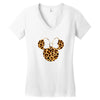 Minnie Mouse Leopard Women's V-Neck T-Shirt