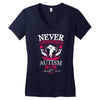 THE POWER OF AN Autism Mom Women's V-Neck T-Shirt