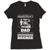 Never Underestimate A Dad With An Engineering Degree Ladies Fitted T-Shirt