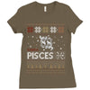 santa pisces christmas ugly t shirts Ladies Fitted T-Shirt