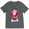father christmas ringing xmas bells santa V-Neck Tee