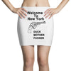 welcome to new york duck mother fucker black t shirt Mini Skirts