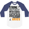 Strong Independent Motivated Aries 3/4 Sleeve Shirt