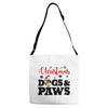 christmas dogs and paws Adjustable Strap Totes
