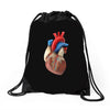 realistic human heart Drawstring Bags