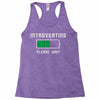 low battery introvert pun humor Racerback Tank
