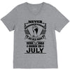 Never Underestimate Old Man Who Was Born July V-Neck Tee