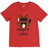champagne and caviar V-Neck Tee