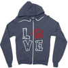 love paw rhinestud Zipper Hoodie