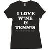 wine and tennis tee Ladies Fitted T-Shirt