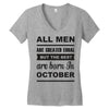 all men are created equal october Women's V-Neck T-Shirt