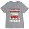 Santa Only Comes Once A Year Father Is Always Here To Cheer V-Neck Tee