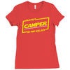 okayest camper in the galaxy funny camping Ladies Fitted T-Shirt