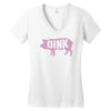 pig oink funny Women's V-Neck T-Shirt