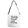 badass feminist cat mom Adjustable Strap Totes