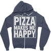 pizza makes me happy Zipper Hoodie
