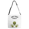 Alien Says Don't Touch My Belly Adjustable Strap Totes