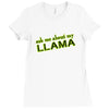 ask me about my llama Ladies Fitted T-Shirt