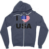i love usa Zipper Hoodie