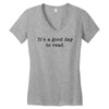 it's a good day to read text Women's V-Neck T-Shirt