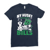 my husky is in charge! Ladies Fitted T-Shirt