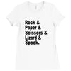 rock paper scissors lizard spock big bang theory geek nerd gift t shir Ladies Fitted T-Shirt