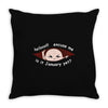 January Peeking Out Asian Baby Boy Throw Pillow