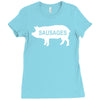pig sausages funny Ladies Fitted T-Shirt