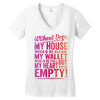 my heart is empty Women's V-Neck T-Shirt