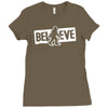believe big foot sasquatch bigfoot Ladies Fitted T-Shirt