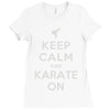 keep calm and karate on Ladies Fitted T-Shirt