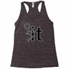 fk it funny college party Racerback Tank