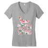 dachshund floral Women's V-Neck T-Shirt