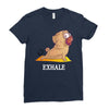 yoga pug exhale Ladies Fitted T-Shirt