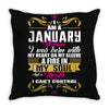 i am a january women Throw Pillow