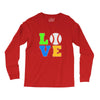 love baseball neon rhinestuds Long Sleeve Shirts