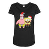 spongebob squarepants and patrick christmas Maternity Scoop Neck T-shirt