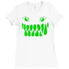 fun monster face, eat, beast, Ladies Fitted T-Shirt