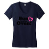 Bun in the Oven with Heart Baby Girl Women's V-Neck T-Shirt