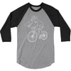 shark riding bicycle bike funny 3/4 Sleeve Shirt