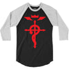 fma full metal alchemist cross inspired ladies 3/4 Sleeve Shirt