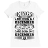 Real Kings Are Born On December 31 Ladies Fitted T-Shirt