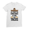 i love you and tacos. Ladies Fitted T-Shirt