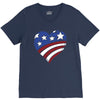 disstressed america flag heart V-Neck Tee