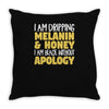 black without apology Throw Pillow